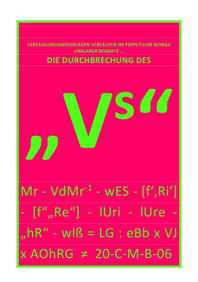 'Cover von DIE DURCHBRECHUNG DES „Vs“'-Cover