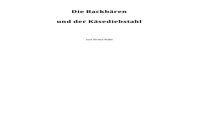 'Cover von Die Backbären'-Cover