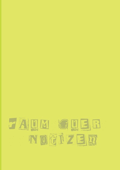 'Raum für Notizen'-Cover