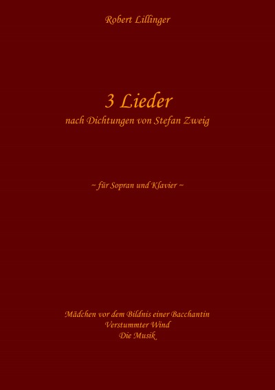 '3 Lieder nach Dichtungen von Stefan Zweig'-Cover