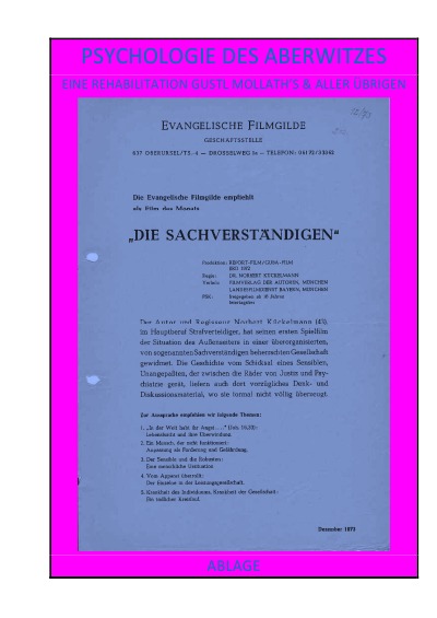 'Cover von PSYCHOLOGIE DES ABERWITZES – EINE REHABILITATION GUSTL MOLLATH’S & ALLER ÜBRIGEN'-Cover