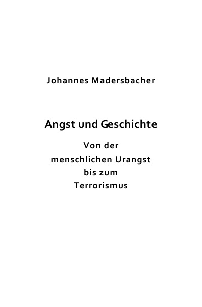 'Cover von Angst und Geschichte'-Cover