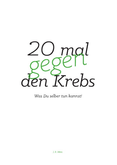 'Cover von 20 mal gegen den Krebs'-Cover