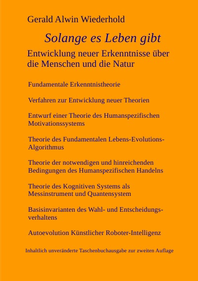 'Cover von Solange es Leben gibt – Entwicklung neuer Erkenntnisse über die Menschen und die Natur'-Cover