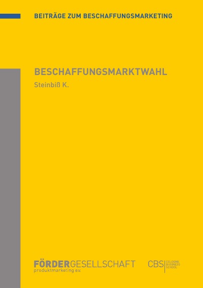 'Cover von Beschaffungsmarktwahl'-Cover