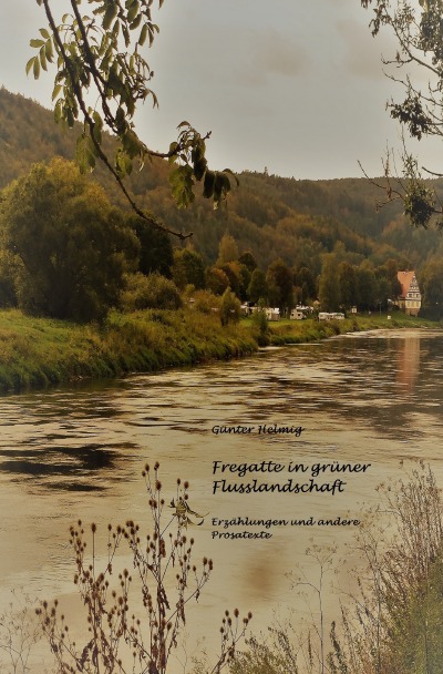 'Fregatte in grüner Flusslandschaft'-Cover