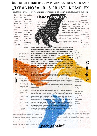 '„TYRANNOSAURUS-FRUST“-KOMPLEX – ÜBER DIE „HELFENDE HAND IM TYRANNOSAURUSKLAUENLAND“'-Cover