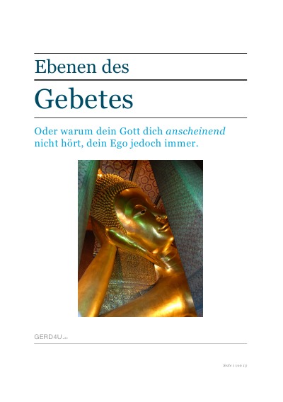 'Cover von Ebenen des Gebetes'-Cover