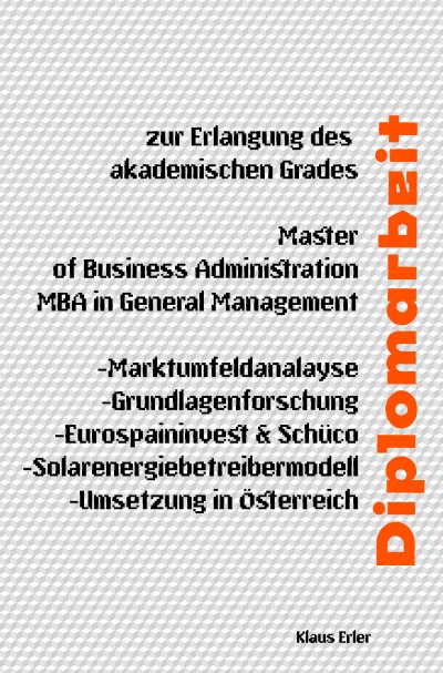 'Cover von Diplomarbeit – Solarenergiebetreibermodell-Umsetzung in Österreich'-Cover
