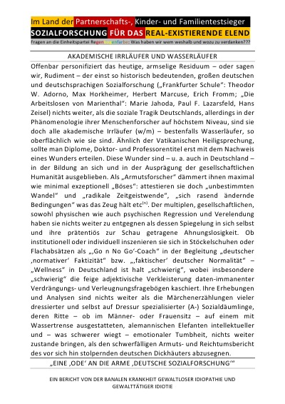 '„SOZIALFORSCHUNG“ FÜR DAS REAL-EXISTIERENDE ELEND – Im Land der Partnerschafts-, Kinder- und Familientestsieger'-Cover