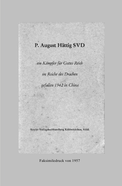 'P. August Hättig SVD'-Cover
