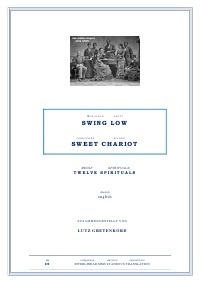 SWING LOW SWEET CHARIOT - Twelve Spirituals - Lutz Gretenkord