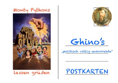 'Cover von Ghino’s „politisch völlig unkorrekte“ POSTKARTEN I.'-Cover