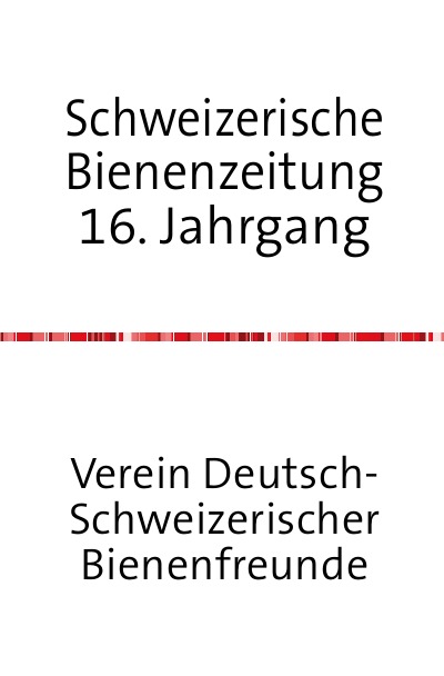 'Schweizerische Bienenzeitung 17. Jahrgang'-Cover