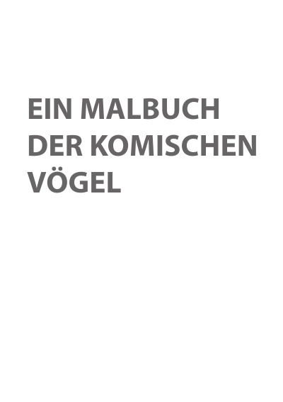 'Cover von Ein Malbuch der komischen Vögel'-Cover