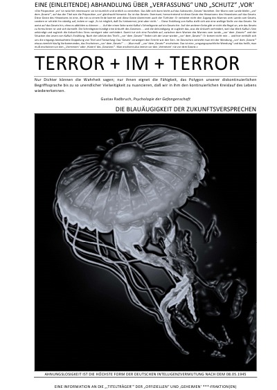 'Cover von EINE (EINLEITENDE) ABHANDLUNG ÜBER „VERFASSUNG“ UND „SCHUTZ“ ‚VOR‘ TERROR + IM + TERROR (I v IV)'-Cover