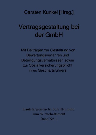 'Vertragsgestaltung bei der GmbH'-Cover
