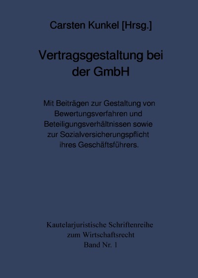 'Cover von Vertragsgestaltung bei der GmbH'-Cover