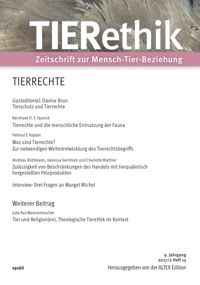 'Cover von TIERethik (9. Jahrgang 2017/2)'-Cover