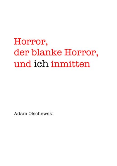 'Cover von Horror, blanker Horror, und ich inmitten'-Cover
