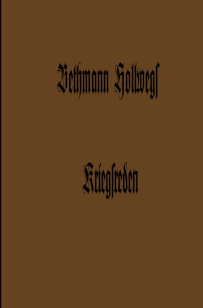 'Bethmann Hollwegs Kriegsreden'-Cover