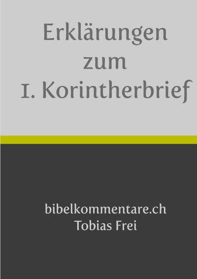 'Erklärungen zum 1. Korintherbrief'-Cover