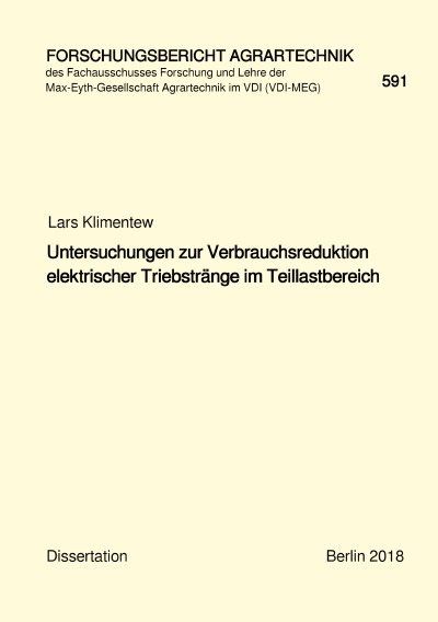 'Cover von Untersuchungen zur Verbrauchsreduktion elektrischer Triebstränge im Teillastbereich'-Cover