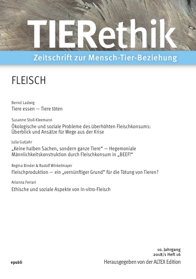 'TIERethik (10. Jahrgang 2018/1)'-Cover
