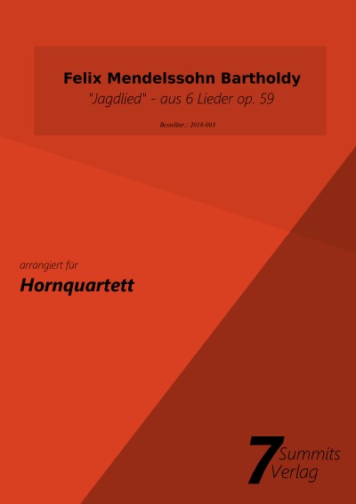 'Jagdlied aus 6 Lieder op.59 – F.M.Bartholdy (arr. Christian Fath)'-Cover