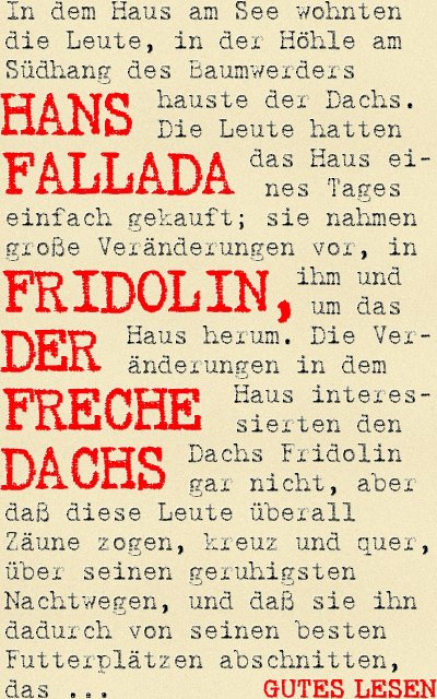 'Fridolin, der freche Dachs'-Cover