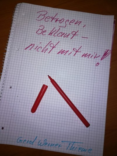 'Betrogen, beklaut-nicht mit mir'-Cover