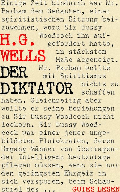 'Cover von Der Diktator oder Mr. Parham wird allmächtig'-Cover