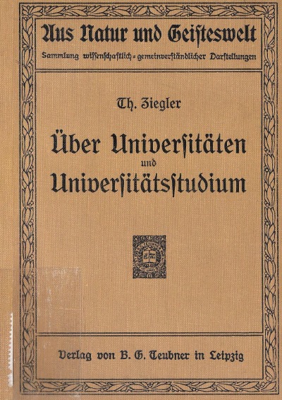 'Über Universitäten und Universitätsstudium'-Cover