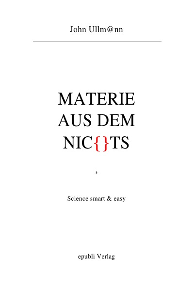 'Cover von Materie aus dem Nichts'-Cover
