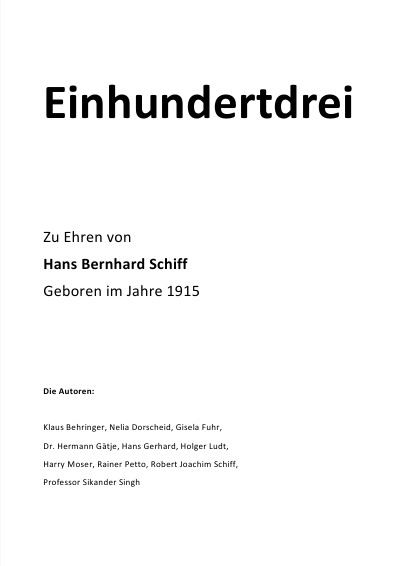 'Einhundertdrei'-Cover