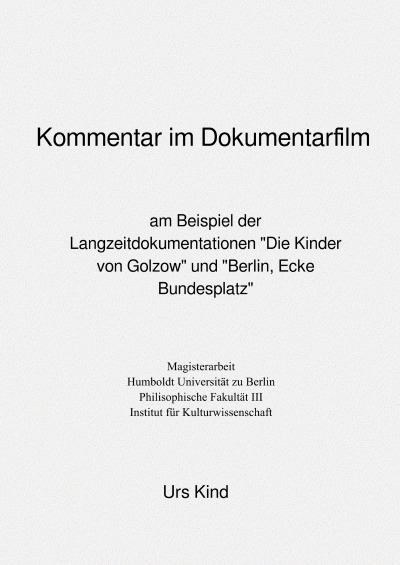 'Kommentar im Dokumentarfilm.'-Cover