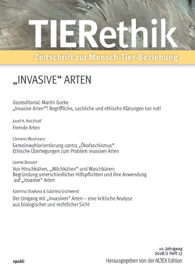 'TIERethik (10. Jahrgang 2018/2)'-Cover