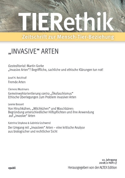 'Cover von TIERethik (10. Jahrgang 2018/2)'-Cover