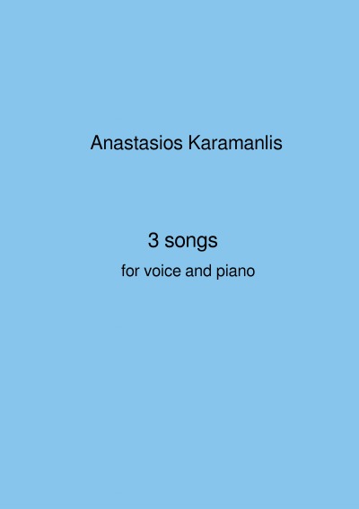 '3 songs for voice and piano'-Cover