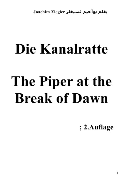 'Die Kanalratte  The Piper at the Break of Dawn'-Cover