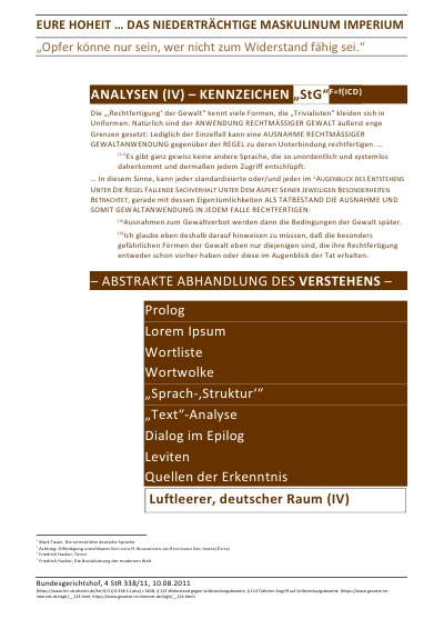 'EURE HOHEIT … DAS NIEDERTRÄCHTIGE MASKULINUM IMPERIUM – ANALYSEN (IV) – KENNZEICHEN „StG“'-Cover