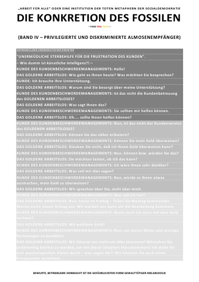 'DIE KONKRETION DES FOSSILEN – „ARBEIT FÜR ALLE“ ODER EINE INSTITUTION DER TOTEN METAPHERN DER SOZIALDEMOKRATIE (BD 4/6)'-Cover