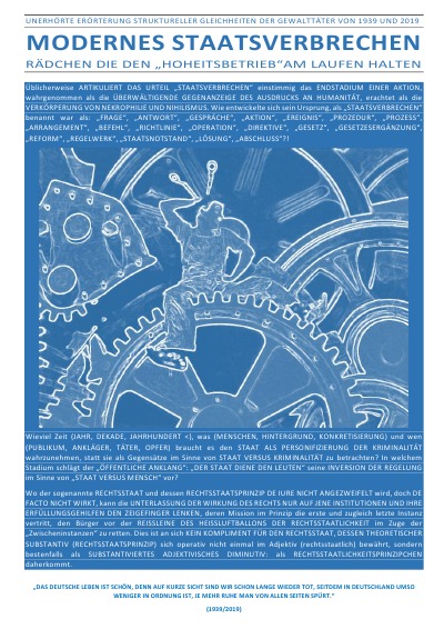 'Cover von MODERNES STAATSVERBRECHEN – RÄDCHEN DIE DEN „HOHEITSBETRIEB“AM LAUFEN HALTEN'-Cover