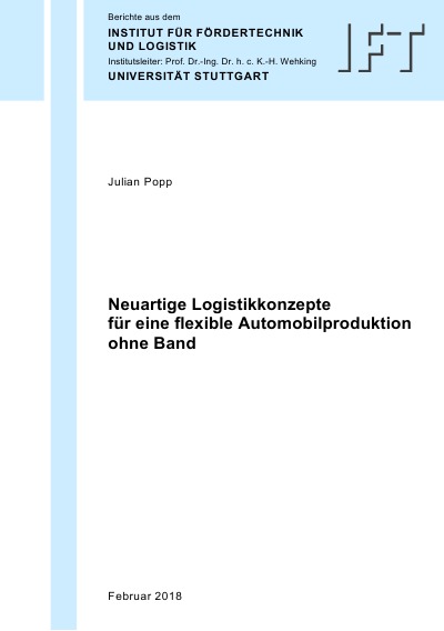 'Neuartige Logistikkonzepte für eine flexible Automobilproduktion ohne Band'-Cover