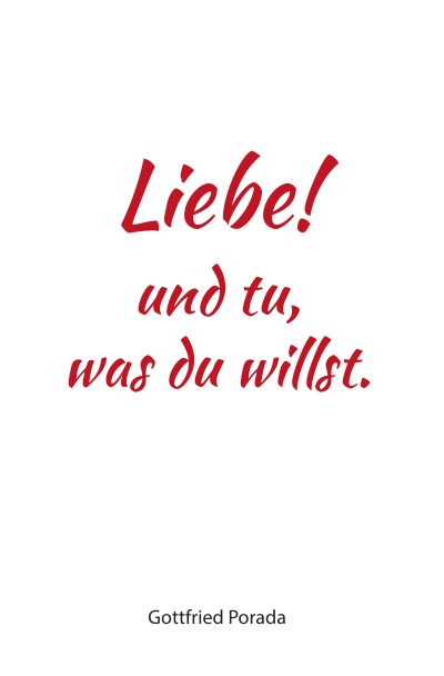 'Cover von Liebe! und tu, was du willst.'-Cover