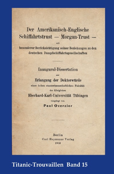 'Cover von Der Amerikanisch-Englische Schiffahrtstrust – Morgan-Trust – mit besonderer Berücksichtigung seiner Beziehung zu den deutschen Dampfschiffahrtsgesellschaften'-Cover