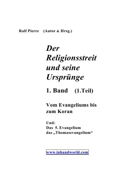 'Der Religionsstreit und seine Ursprünge                2. & 3 Teil'-Cover