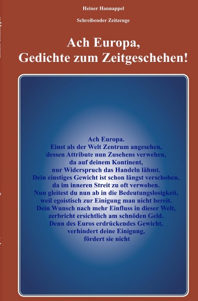 'Cover von Ach Europa,Gedichte zum Zeitgeschehen!'-Cover