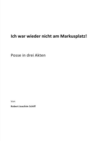 'Ich war wieder nicht am Markusplatz!'-Cover