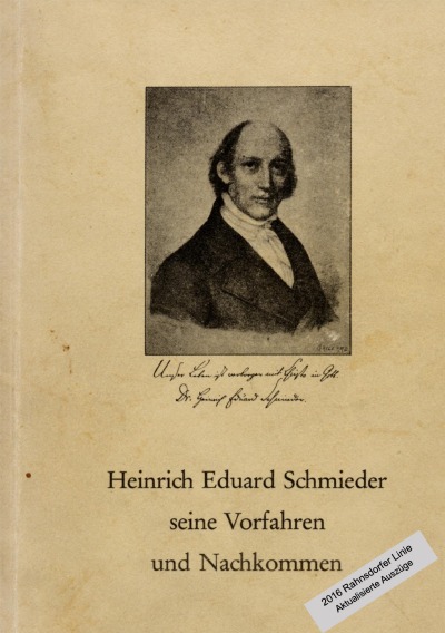 'H. E. Schmieder Nachkommen – Rahnsdorfer Linie'-Cover